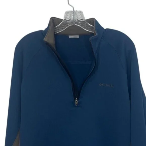 Columbia 1/4 Zip Fleece Lined Pullover Mens Large Blue Gray - Picture 3 of 8